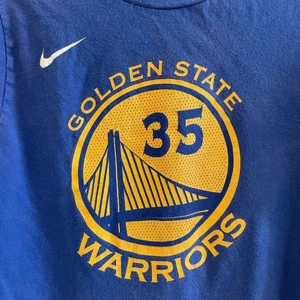 Boy’s youth sized Nike Golden State Warriors #35 Durant blue t-shirt L/7 - Picture 3 of 4